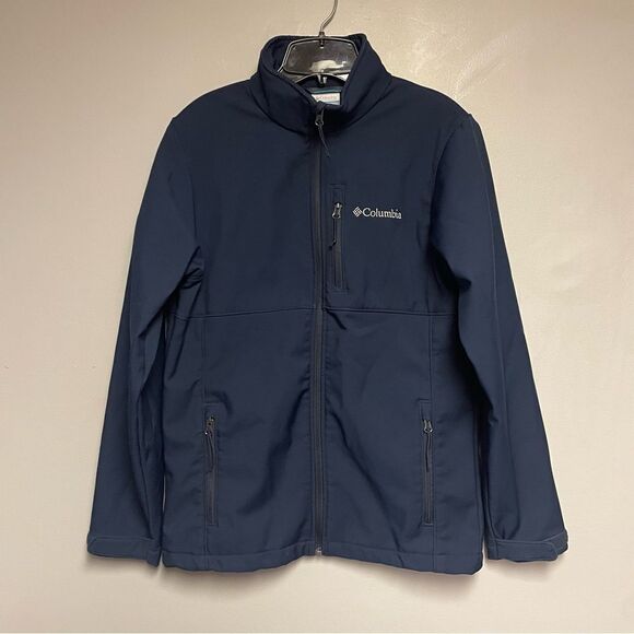 Columbia Jacket Waterproof Soft shell ascender coat full zip Navy blue men’s s - Picture 2 of 5